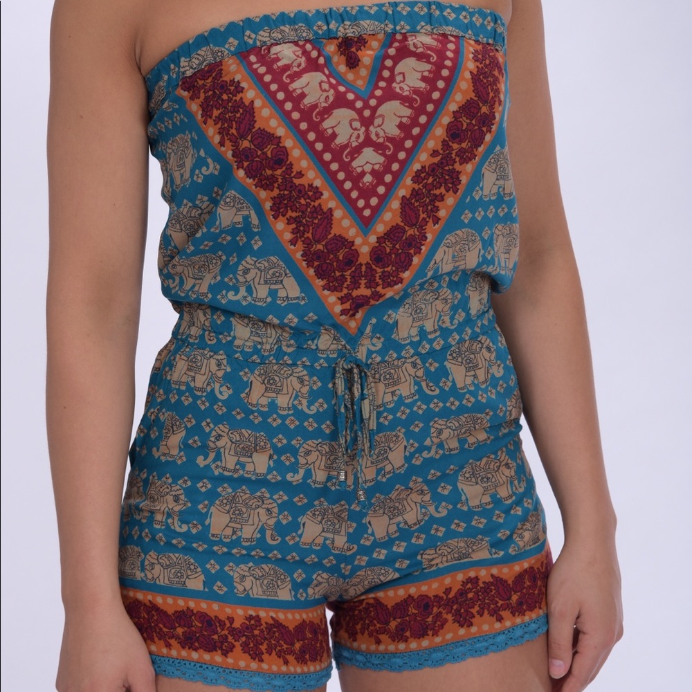 Elephant pattern romper